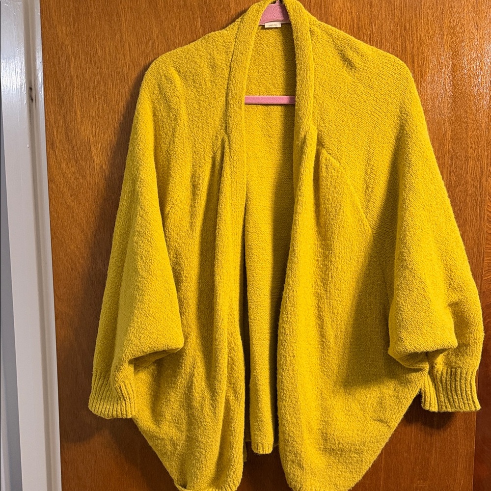 Anthropologie Bright Yellow Open-Front Women's Cardigan